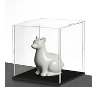 ESTDKMNOS Boîtes d'affichage Transparentes, Acrylic Organizer Display Case Black White Base Multiple Sizes Fors(Black Base,45x45x50cm)