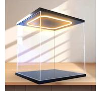 ESTDKMNOS Boîtes d'affichage Transparentes, Black Acrylic Display Case Light Clear Cover Multiple Sizess(60x60x55cm(24"x24"x22"))