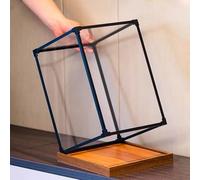 ESTDKMNOS Boîtes d'affichage Transparentes, Vitrine en Acrylique avec Cube empilable à Cadre Noir for Plusieurs Tailles(20x20x20cm(8"x8"x8"))