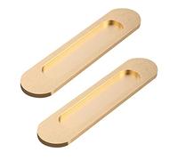 ESTDKMNOS Le bord de l'armoire de la cuisine cachée, Poignées ovales dissimulées auto-adhésives, multicolores, for portes et armoires, 150-220mm, 2 pièces(Gold,220mm)