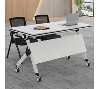 ESTDKMNOS Table de conférence Pliante Mobile, Table de conférence Pliante avec roulettes Multicolores, Plusieurs Tailles(White,120 * 60 * 75cm/47 * 24 * 29 in)