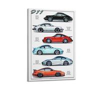 ESTE 911 History Sports Car Collection Classic Germany Race Ca Impression sur toile moderne 50 x 75 cm