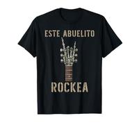 Este Abuelito Rockea Mano de esqueleto, Musique Rock, Guitare T-Shirt