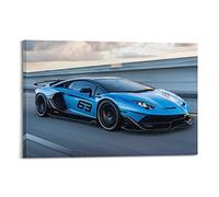 ESTE Affiche de voiture de sport pour Lamborghini Aventador SVJ 63 Supercar - Affiche de voiture de course décorative sur toile - Peinture murale et image d’art pour décoration moderne de la chambre à