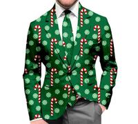 Este de Noël pour Homme Veste Loisirs Imprimé Blazer Bouton décontracté Tenue légante
