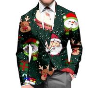 Este de Noël pour Homme Veste Loisirs Imprimé Blazer Bouton décontracté Tenue légante