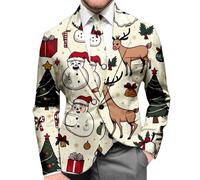 Este de Noël pour Homme Veste Loisirs Imprimé Blazer Bouton décontracté Tenue légante