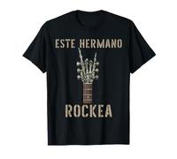 Este Hermano Rockea Mano de esqueleto Musique Rock Guitare T-Shirt