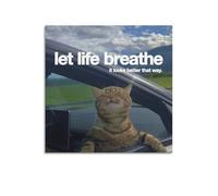 ESTE Impression sur toile avec citations de motivation avec inscription « Let Life Breathe It Looks Better That Way » - 30 x 30 cm