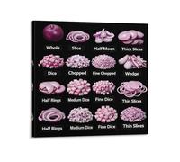 ESTE Impression sur toile « Different Ways to Cut Onions » 40 x 40 cm