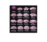 ESTE Impression sur toile « Different Ways to Cut Onions » - 60 x 60 cm