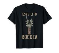 Este Lito Rockea Mano de esqueleto, Musique Rock, Guitare T-Shirt