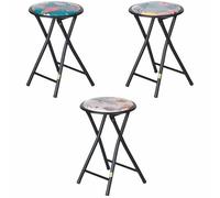 Este Lot de 6 Tabouret Pliable, Pliable et Peu encombrant, Ø30 x 45 cm, décoration Florale, botanique siblique