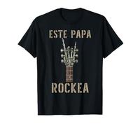 Este Papa Rockea Mano de esqueleto, Musique Rock, Guitare T-Shirt