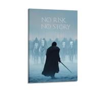 ESTE Poster avec citations motivantes No Risk No Story - Peinture décorative sur toile - Art moderne - 30 x 45 cm