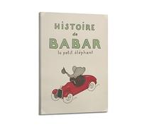 ESTE Poster de voiture vintage Histoire de Babar - Impression sur toile - Décoration murale moderne pour chambre à coucher - 30 x 45 cm