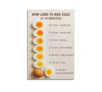 ESTE Poster décoratif sur toile avec inscription « How Long to Boil Egggs » 60 x 90 cm