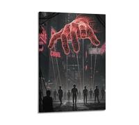 ESTE Poster satirique vintage Capital Controls Everything - Peinture sur toile moderne - 30 x 45 cm