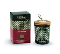 ESTEBAN PARIS-Bougie déco parfumée et rechargeable Teck et Tonka Esteban - 180 g