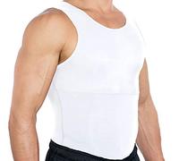 Esteem Apparel - Max Débardeur Gainant pour Hommes Vêtement de Compression pour le Torse et le Ventre Sous-vêtement Sculptant (Blanc, 3XL)