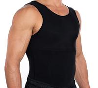 Esteem Apparel - Max Débardeur Gainant pour Hommes Vêtement de Compression pour le Torse et le Ventre Sous-vêtement Sculptant (Noir, Moyen)