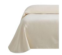 ESTELIA - Couvre-lit en coton recyclé Bali Couleur crème pour lit de 150 cm - Foulard canapé - Couvre-lit ou couvre-lit. Coton recyclé.