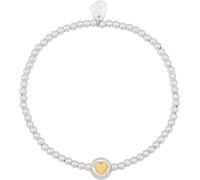 Estella Bartlett Estella Bartlett Silver Tone Heart Disc Bead Bracelet