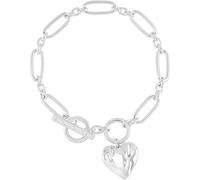 Estella Bartlett Estella Bartlett Silver Tone Oversized Waterproof Molten Heart T Bar Bracelet