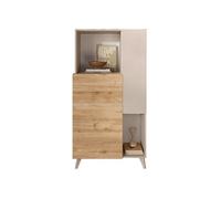 Bestmobilier - Estelle - Buffet Haut - 2 Portes - 81x154 cm, Blanc/Beige