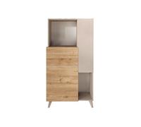 Estelle - buffet haut - 2 portes - 81x154 cm - Blanc / Beige