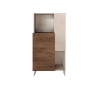 Estelle - buffet haut - 2 portes - 81x154 cm - Marron / Blanc
