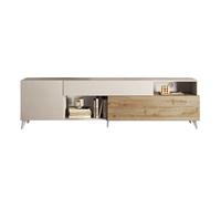 Estelle - meuble tv - 2 portes et 1 tiroir - 241 cm - Blanc / Beige