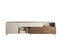 Estelle - meuble tv - 2 portes et 1 tiroir - 241 cm - Marron / Blanc