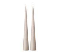 Ester & Erik Lot de 2 bougies coniques grises lin dans un coffret cadeau - Bougies coniques de 25 cm de haut avec mèche en coton - Fabriquées à partir de cire de paraffine pure 100 % sans parfum et