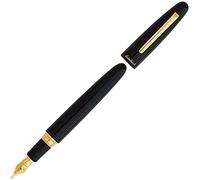 Esterbrook E116 Estie Ebony Stylo-plume noir en acrylique avec ferrures dorées Épaisseur de plume extra fine 133,8 mm Longueur // Diamètre 15,3 mm