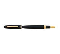 Esterbrook Stylo plume de la série Estie Ebony et en acrylique noir avec ferrures dorées avec une épaisseur de plume fine (F), noir, longueur : 133,8 mm - Diamètre : 15,3 mm