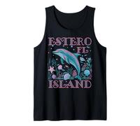 Estero Island Florida Coloré Dolphin Lover Beach Débardeur