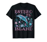 Estero Island Florida Coloré Dolphin Lover Beach T-Shirt