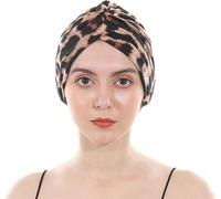 ESTEVANJ MUR Turban Femme Chimio Bohème Élastique ，Bonnet de Nuit，Bonnet Chimio Femme (FR/ES, Alpha/Lettres, Taille Unique, 1)