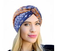 ESTEVANJ MUR Turban Femme Chimio Bohème Élastique ，Bonnet de Nuit，Bonnet Chimio Femme (FR/ES, Alpha/Lettres, Taille Unique, 4)