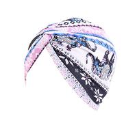 ESTEVANJ MUR Turban Femme Chimio Bohème Élastique ，Bonnet de Nuit，Bonnet Chimio Femme (FR/ES, Alpha/Lettres, Taille Unique, 9)