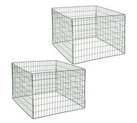 Estexo 2 x Fil gitterkom Poster/Composteur Grille en métal, 90 x 90 x 70 cm, Couleur : Vert