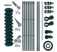 ESTEXO Kit complet de clôture de jardin - Kit complet de clôture de jardin - Kit de clôture - Grillage métallique avec manchons à enfoncer (1,25 x 15 m)