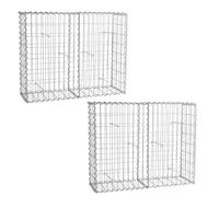 ESTEXO Lot de 2 gabions de 100 x 80 x 30 cm, avec spirales et entretoises