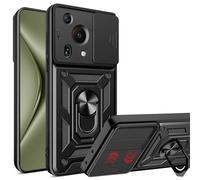 ESTH® Coque pour Huawei Pura 70 Ultra 5G avec Lentille Coulissante Couverture et Support Rotatif, Anti-Chute Étui Housse Compatible avec Support De Voiture Magnétique, Noir