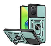 ESTH® Coque pour Motorola Moto E32/E32s/G22 avec Lentille Coulissante Couverture et Support Rotatif, Anti-Chute Étui Housse Compatible avec Support De Voiture Magnétique, Vert