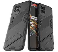 ESTH® Coque pour Realme 8i avec Support Invisible [Qualité Militaire Anti-Chute Protection] [Fonction de Support de Voiture magnétique] Étui PC et TPU, Noir