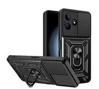 ESTH® Coque pour Realme C51 4G avec Lentille Coulissante Couverture et Support Rotatif, Anti-Chute Étui Housse Compatible avec Support De Voiture Magnétique, Noir