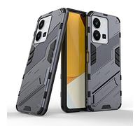 ESTH® Coque pour Vivo Y35/Y22/Y22s avec Support Invisible [Qualité Militaire Anti-Chute Protection] [Fonction de Support de Voiture magnétique] Étui PC et TPU, Gris