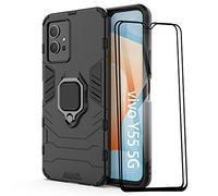 ESTH® Coque pour Vivo Y55 5G avec 2 Pièces Protection Écran, 360° Support Rotatif [Fonctionne avec Support De Voiture Magnétique] Étui Housse, Noir